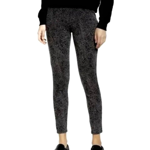 Rachel Zoe Pants - Rachel Zoe Black White High Waist Thick Speckled Cropped Legging Women L 1064H1